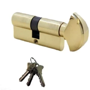 Atrium Lock Single Cylinder Profile With Three Keys 2-1/2" Long Finishes Brass